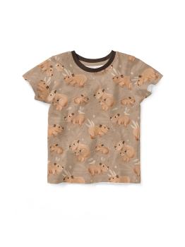 Preview: Baumwolljersey Capybara Friends Camel by Mrs. Mint Design von Swafing